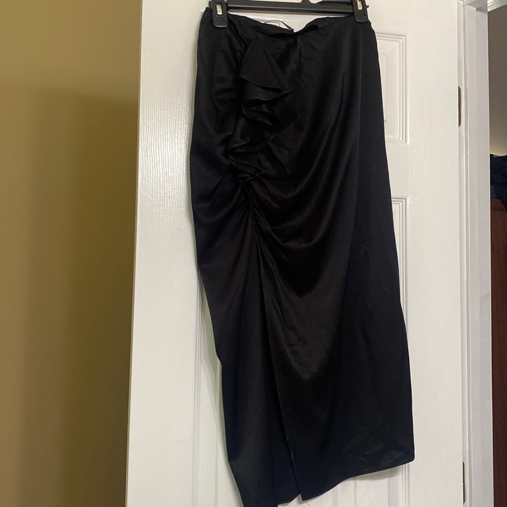 Zara satin ruched skirt